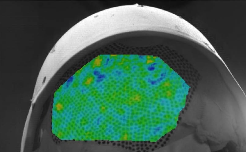 Armed forces Ballistics Helmet Blunt trauma testing measurement using ARAMIS