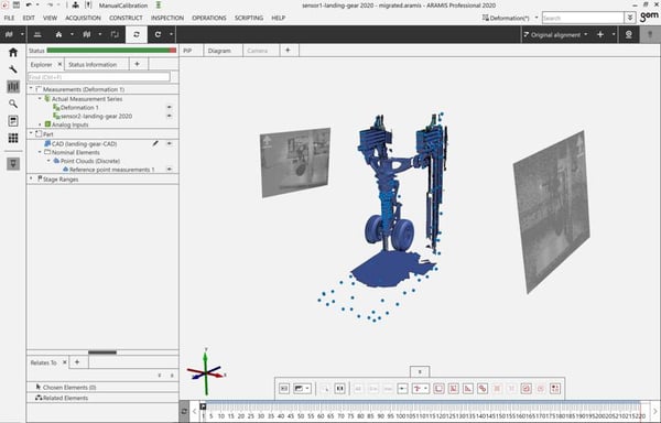 Showing how the ARAMIS software can automatically locate the sensor position and align multiple data sets together with a shared coordinate system.