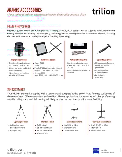 ARAMIS Accessories Technical Data Sheet
