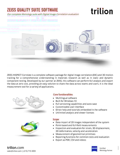 Zeiss INSPECT Correlate Technical Data Sheet