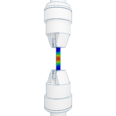 Tensile test strain measurement using Digital Image Correlation