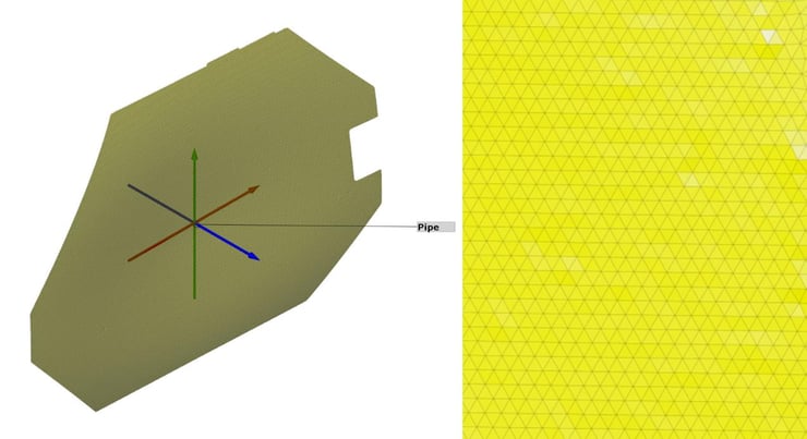COORDINATE SYSTEM AND MESH of pipeline
