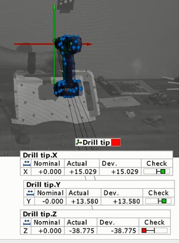 RVAT real-time tracking and positioning of a drill in six degrees of freedom