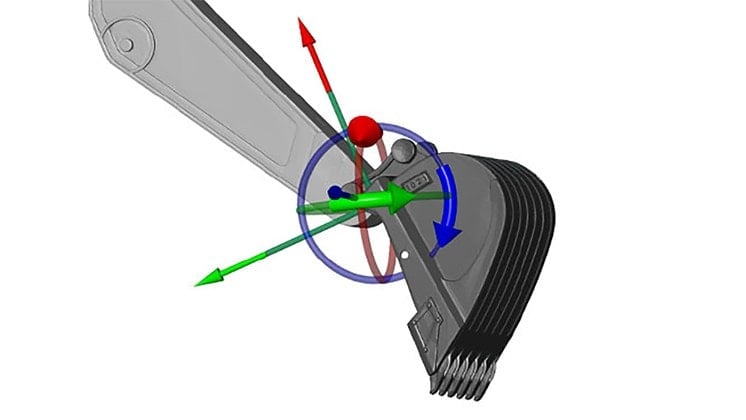 Gom correlate software features 6 degrees of freedom (6dof) analysis excavator