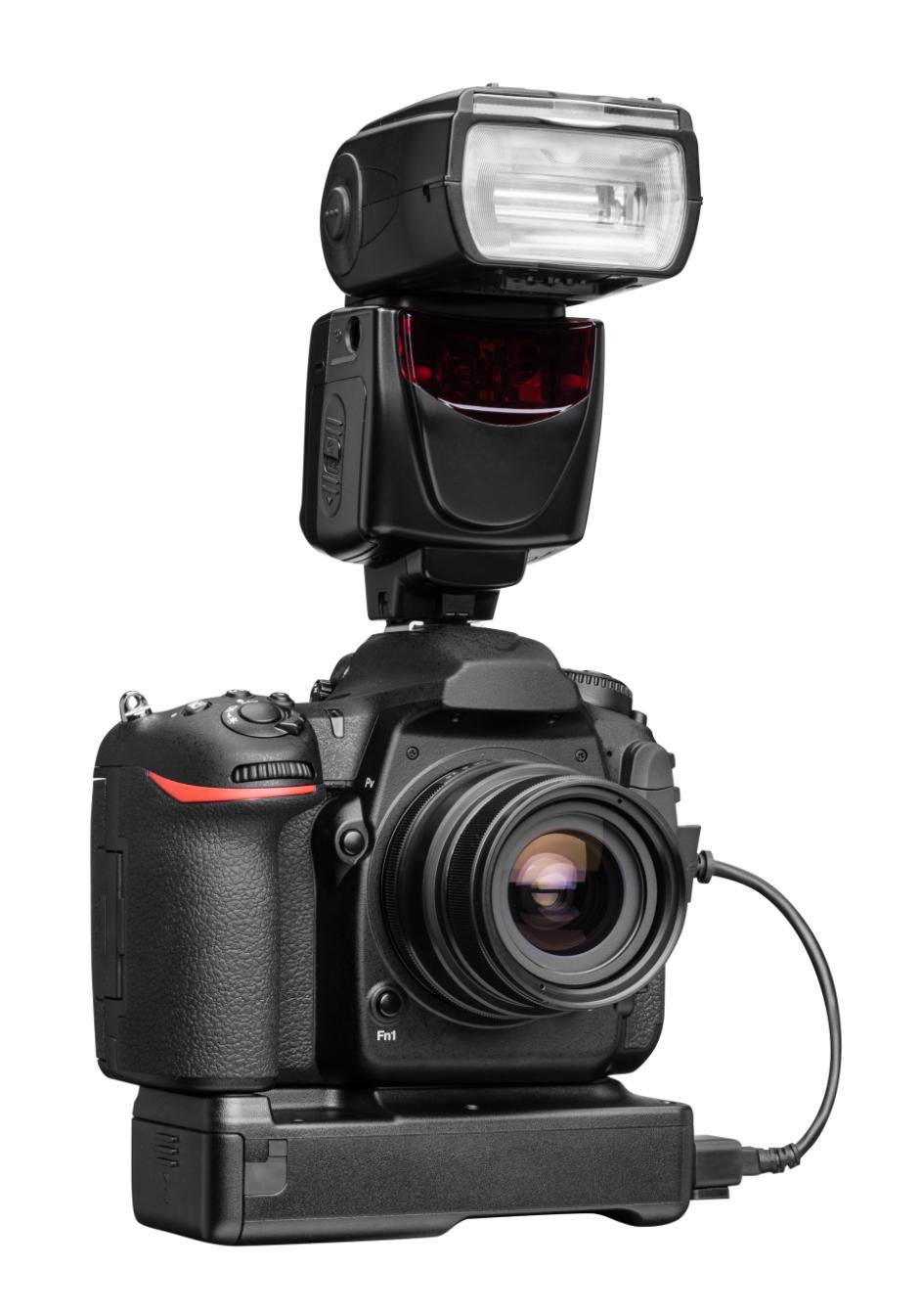 DSLR camera with light attachment used in ARGUS optical form system to create 3D positioning measurements in six degrees of freedom