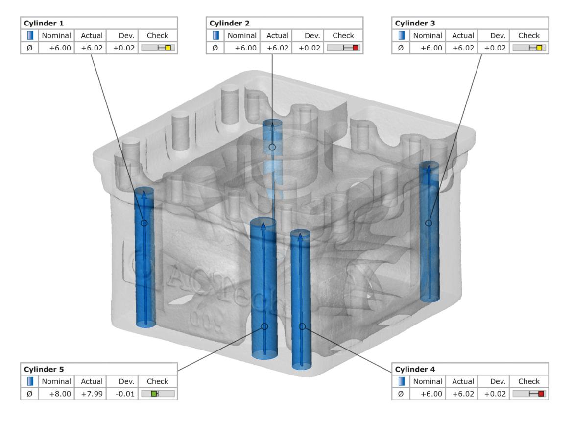 Computed tomography image of a complex 3D part