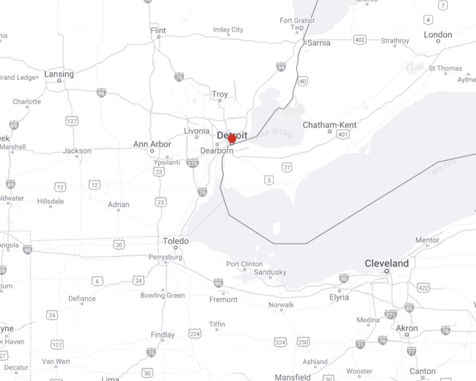 Map of Detroit